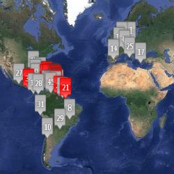 Carte de l'épidémie du chikungunya 2014